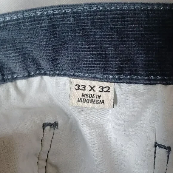 Flint And Tinder Pants Mens 33x32 Gray Corduroy Tapered Fit Stretch Casual - Picture 9 of 16